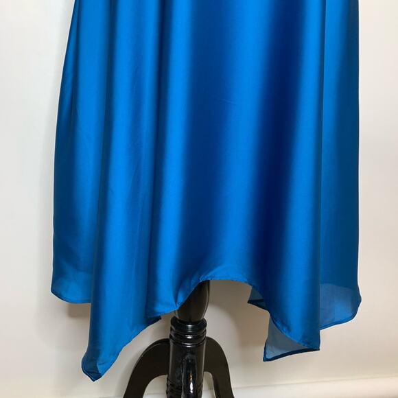 WHBM blue floral split sleeve asymmetrical hem dress NWOT size 22W - Picture 8 of 15